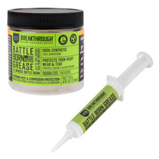 Breakthrough Clean Technologies Battle Born Grease w/ PTFE, 4oz Jar, Clear & 100% Synthetic Grease (12cc Syringe)